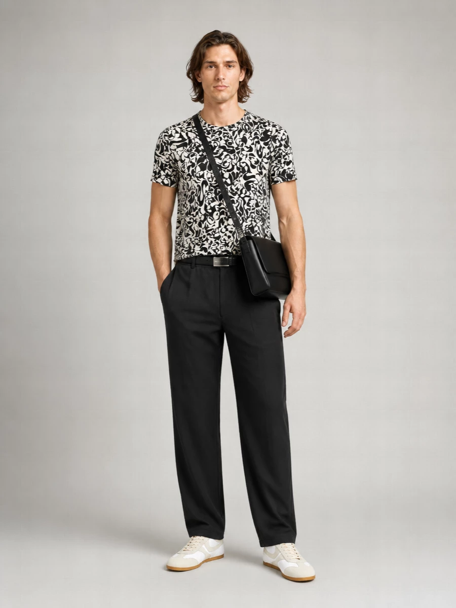 Dries Van Noten Patterned Crew Neck Short Sleeve Shirt