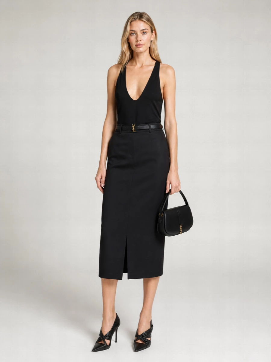 Saint Laurent Viscose Slim-Fit Semi-Sheer U-Neck Sleeveless Top