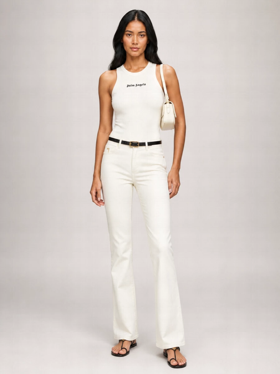 Palm Angels Denim Mid-Rise Straight-Leg Jeans