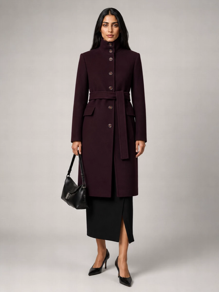 Pinko Wool Belted Coat