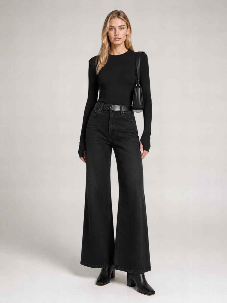 Mother Denim High-Rise Wide-Leg Jeans