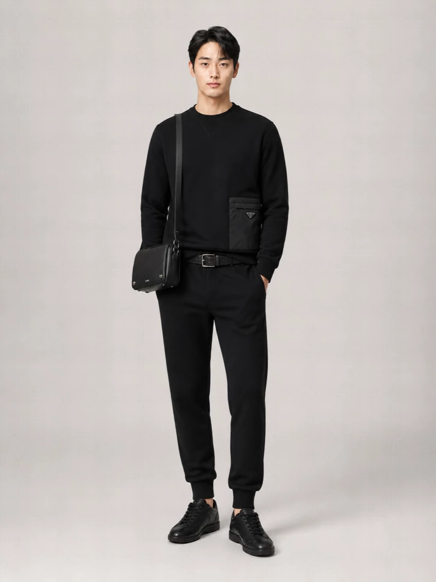 Prada Cashmere Blend Elastic Waist Ribbed Cuff Trousers