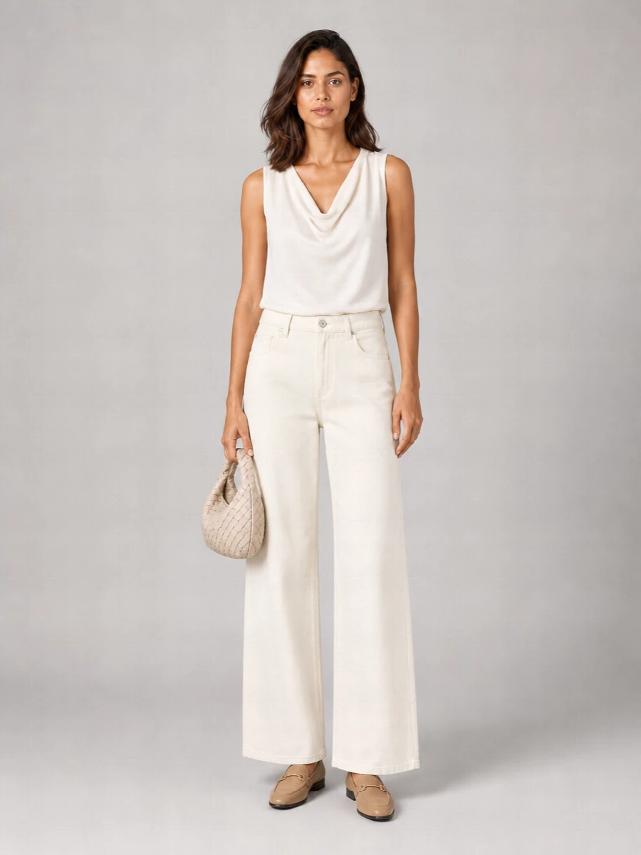 Brunello Cucinelli Cotton Linen Wide-Leg Trousers