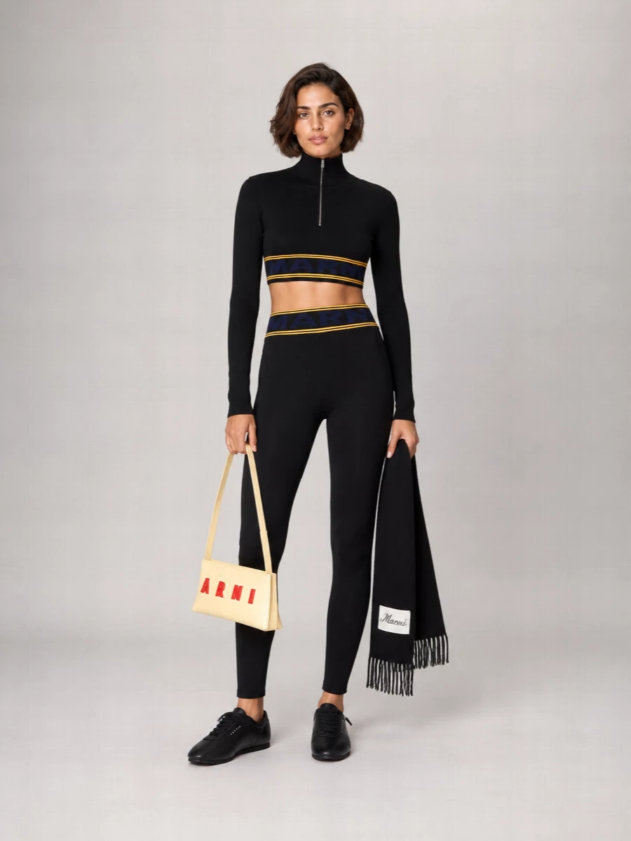 Marni Logo Embroidered Leggings