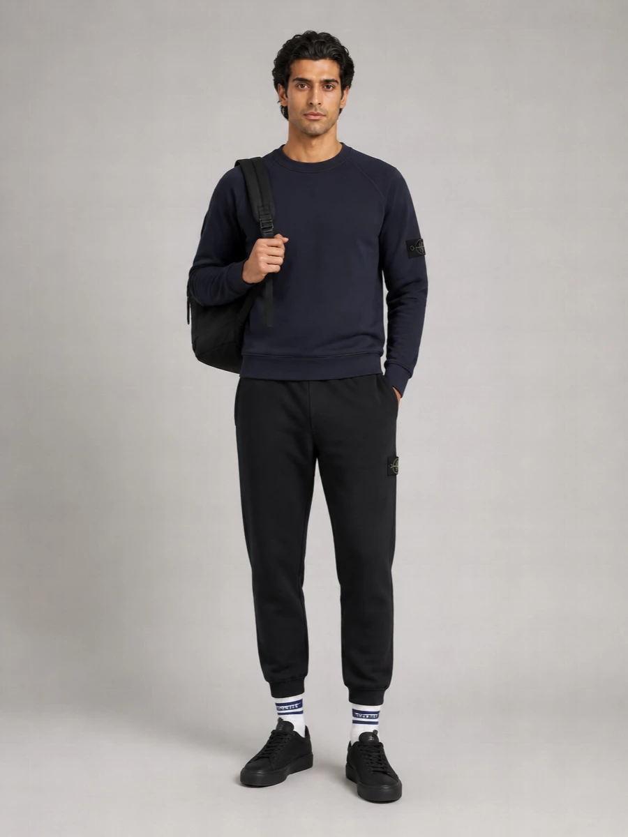 Stone Island Organic Cotton Crew Neck Long-Sleeve Sweatshirt