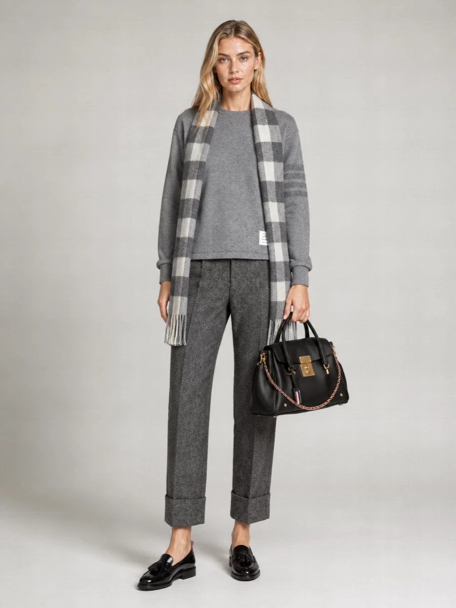 Thom Browne Wool Oversized Striped Ribbed Sweater