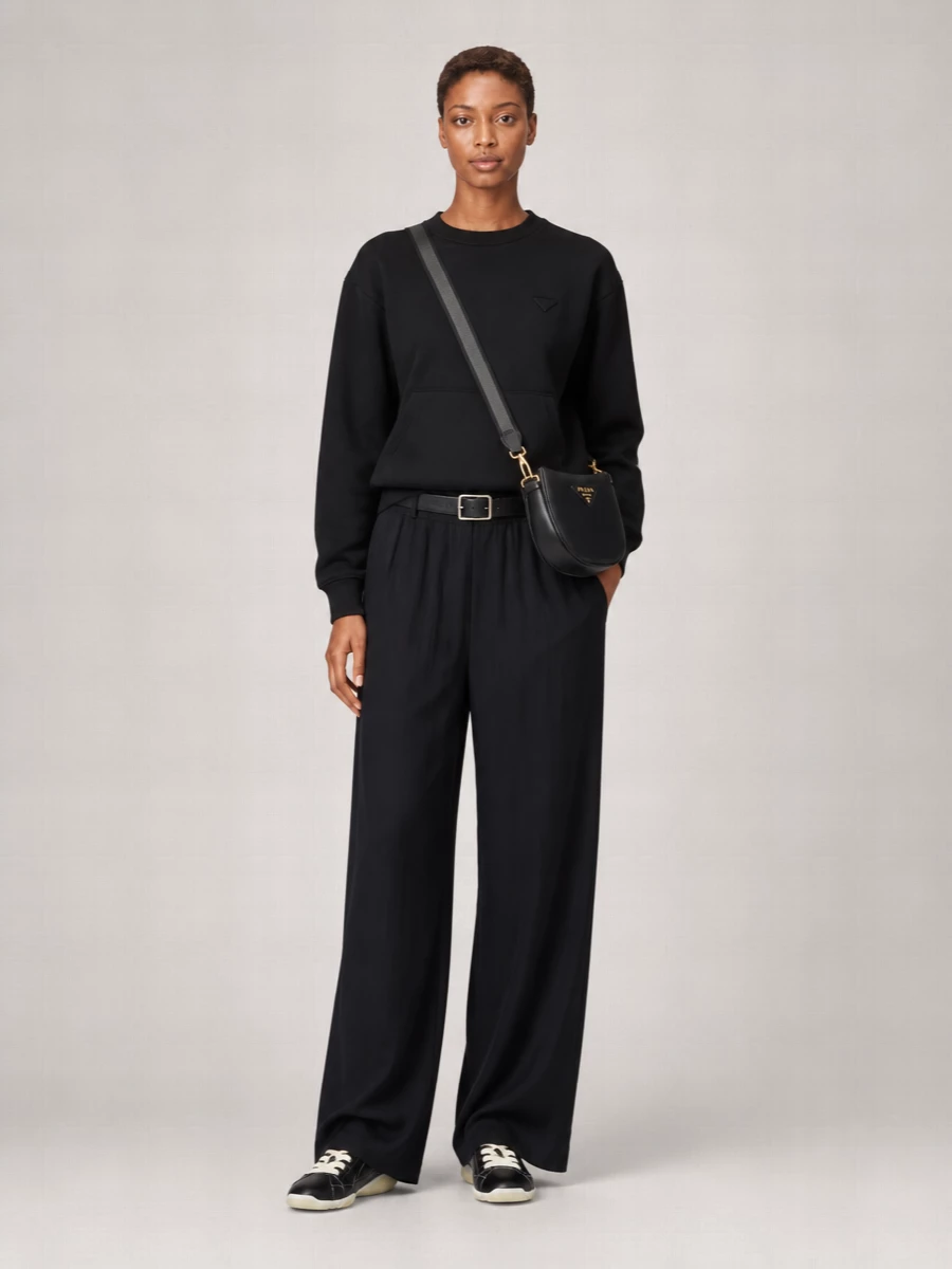Prada Na Calf Leather Shoulder Bag