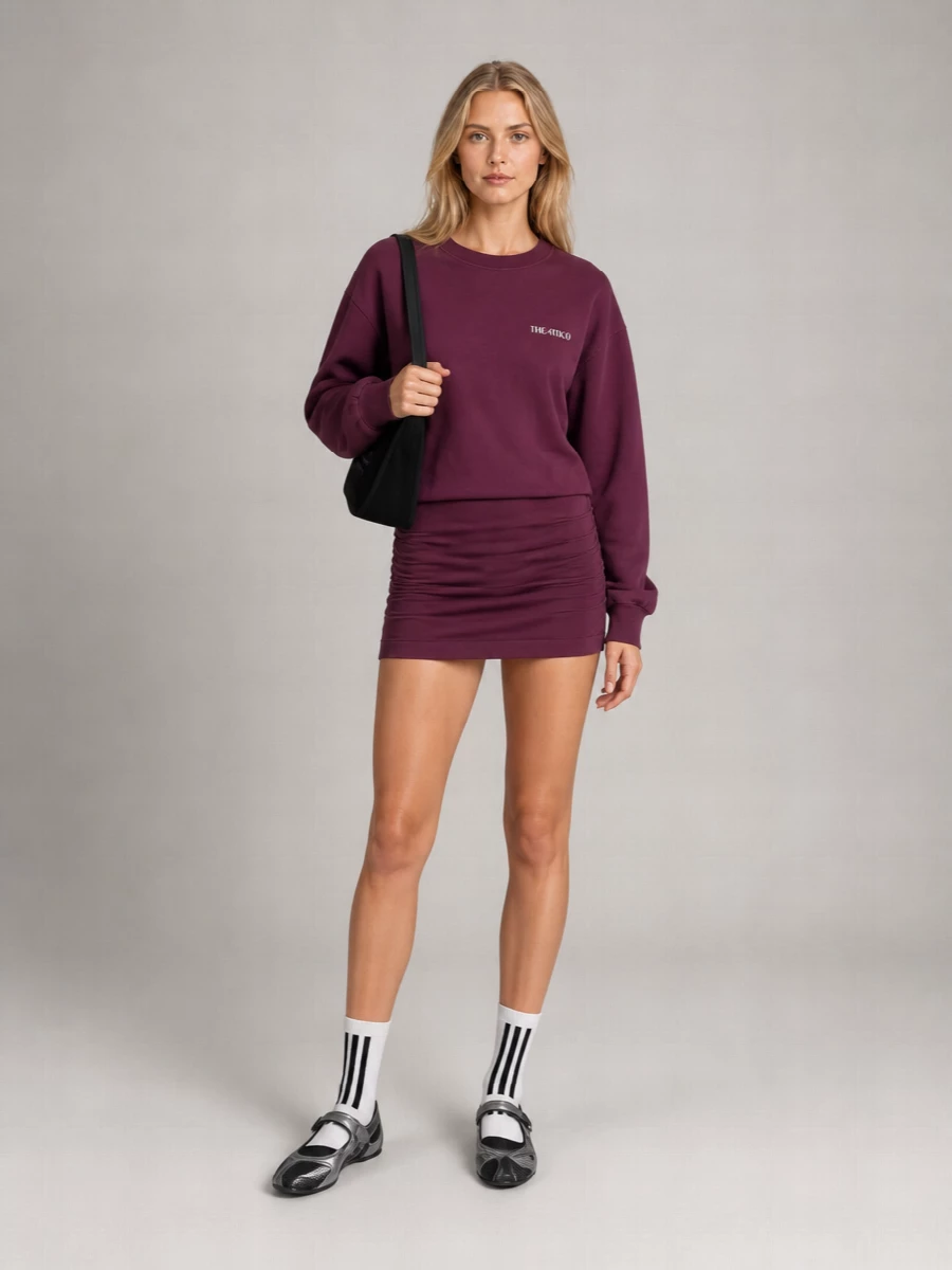 The Attico Ribbed High-Neck Draped Mini Dress