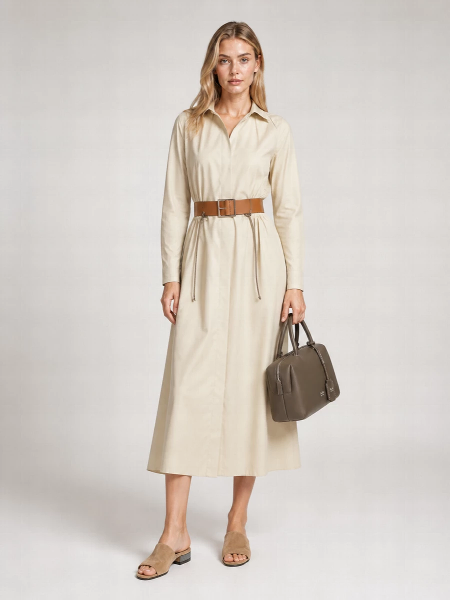 Max Mara Cotton Long Midi Dress