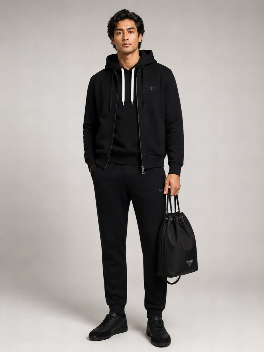 Emporio Armani Cotton Logo Hooded Jacket
