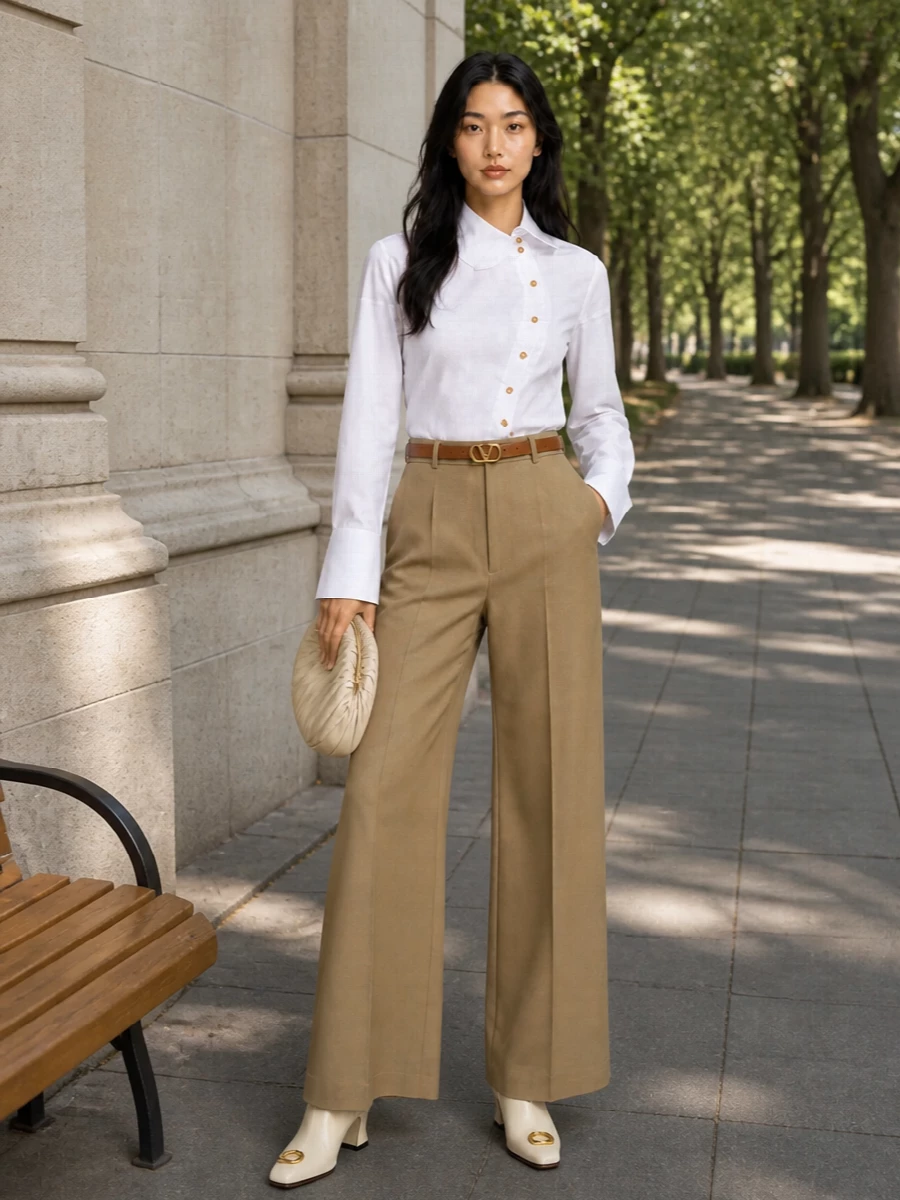 Vivienne westwood camel wide leg trousers outfit
