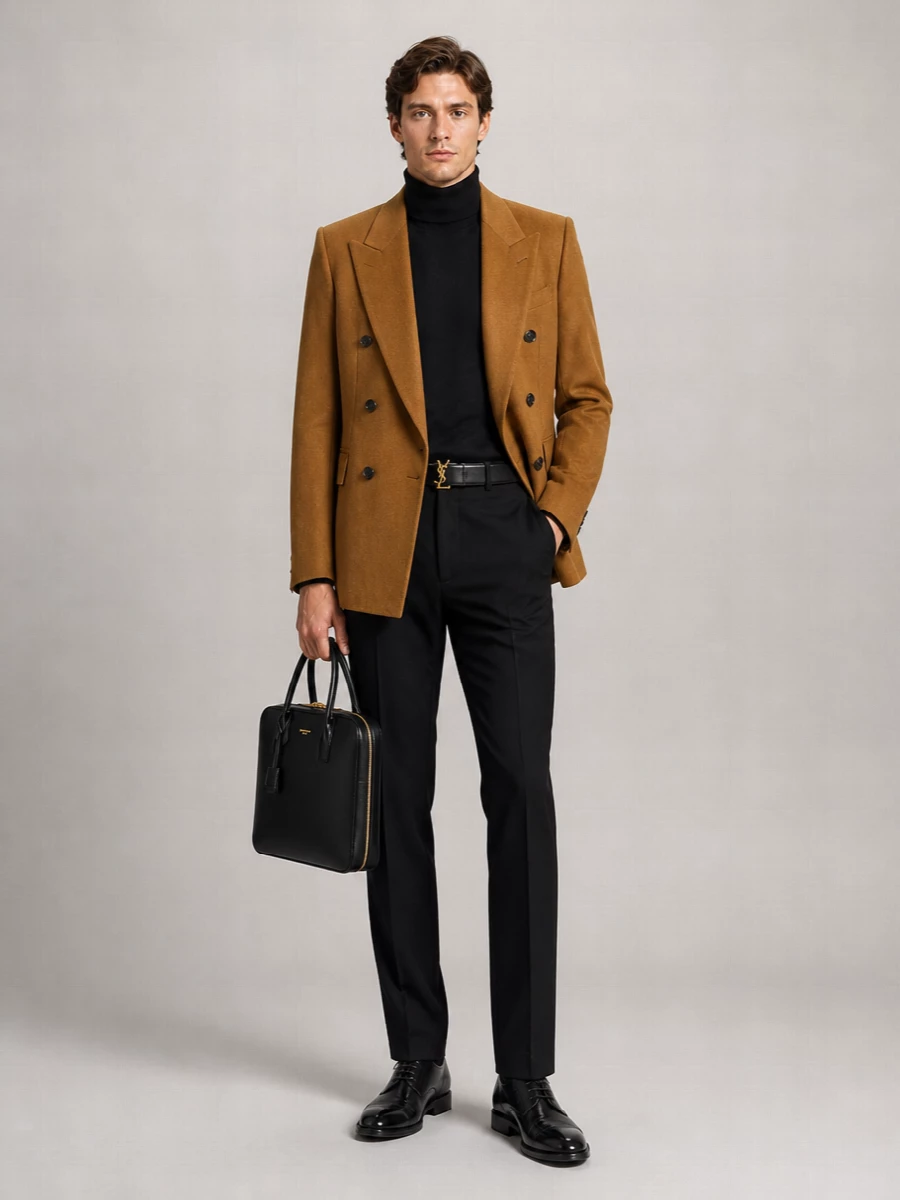 Saint Laurent Leather Messenger Bag