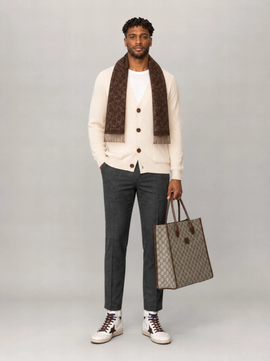 Golden Goose Ribbed Cotton Blend Cardigan