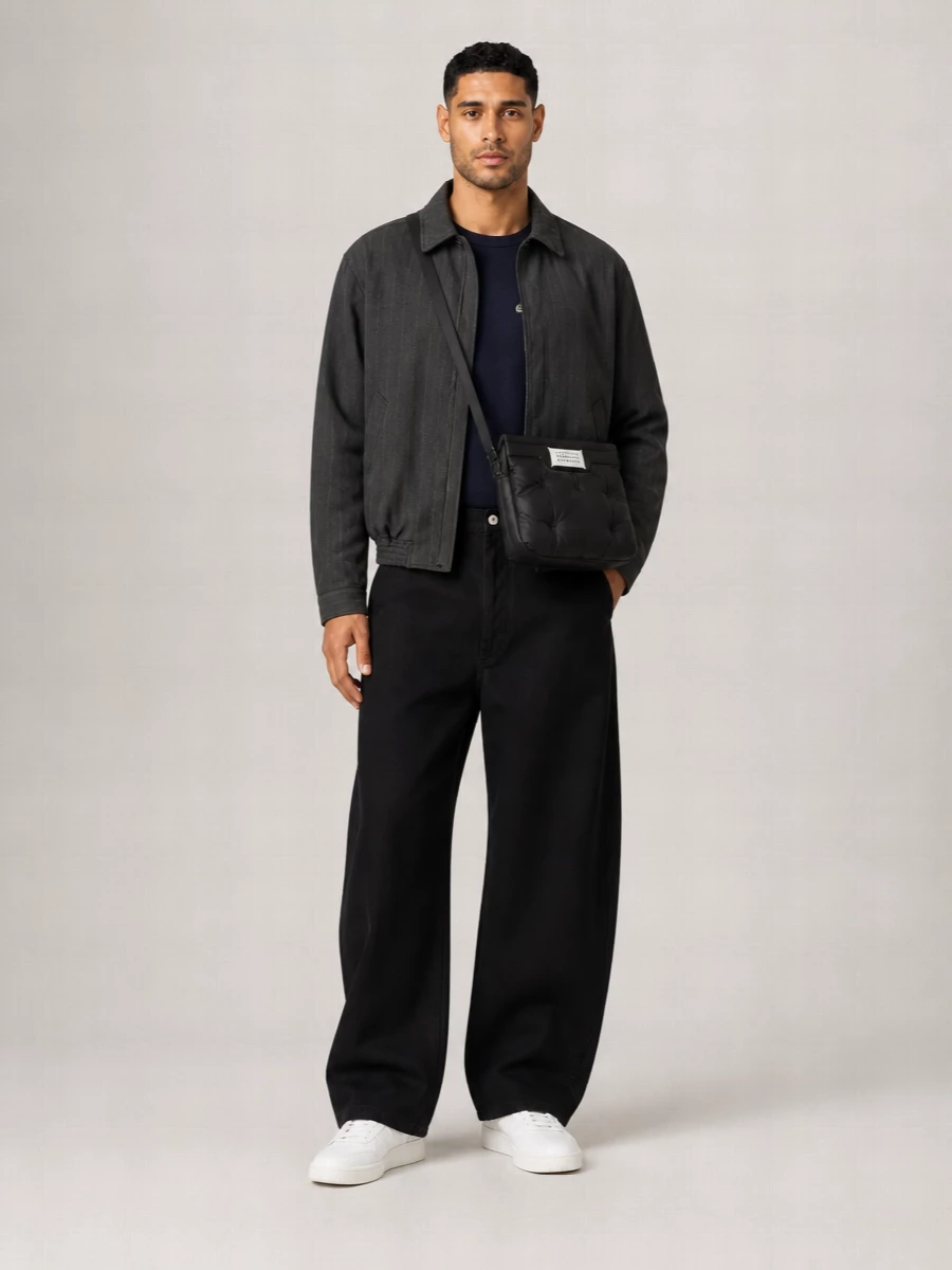 Comme des Garçons pinstriped single breasted coat