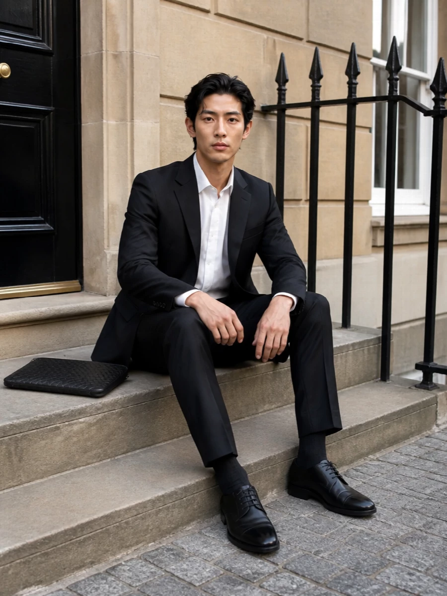 Hugo black suit dolcegabbana trousers bottega bag