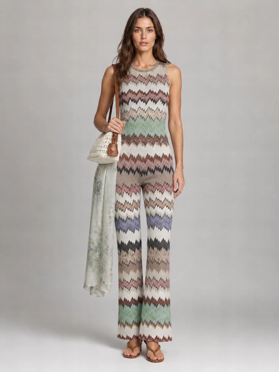 Missoni Metallic Zigzag Knit Tank Top