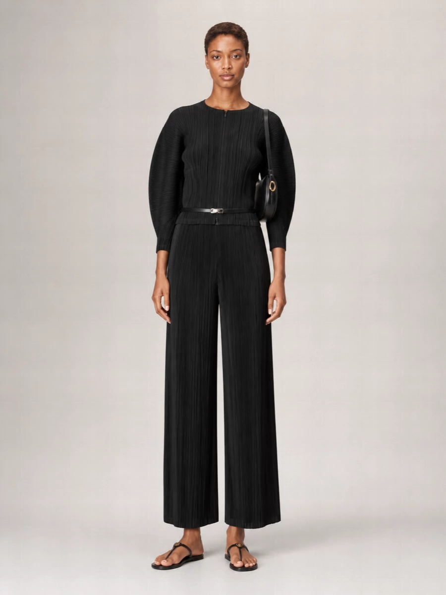 Pleats Please Issey Miyake Pleated Wide-Leg Trousers