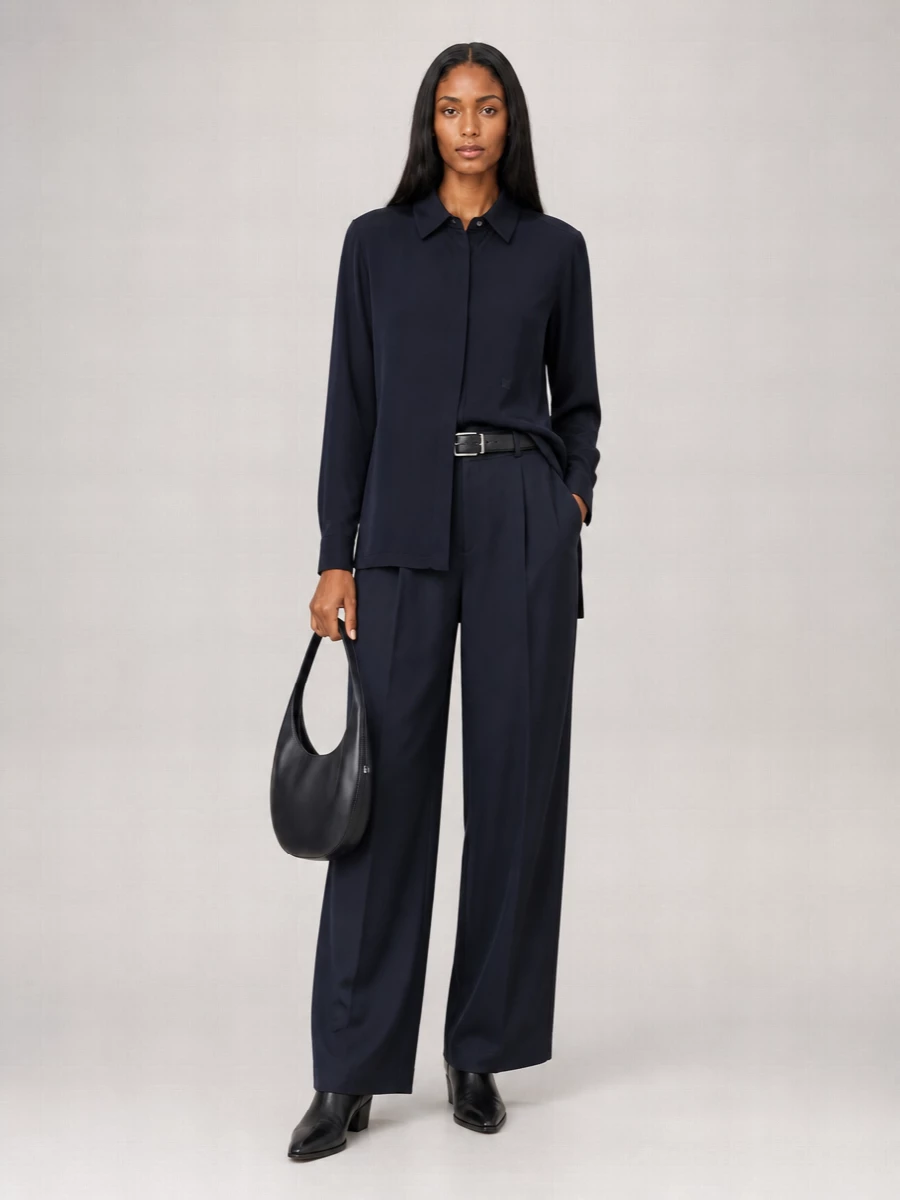 Semicouture Virgin Wool Pleated Wide-Leg Trousers