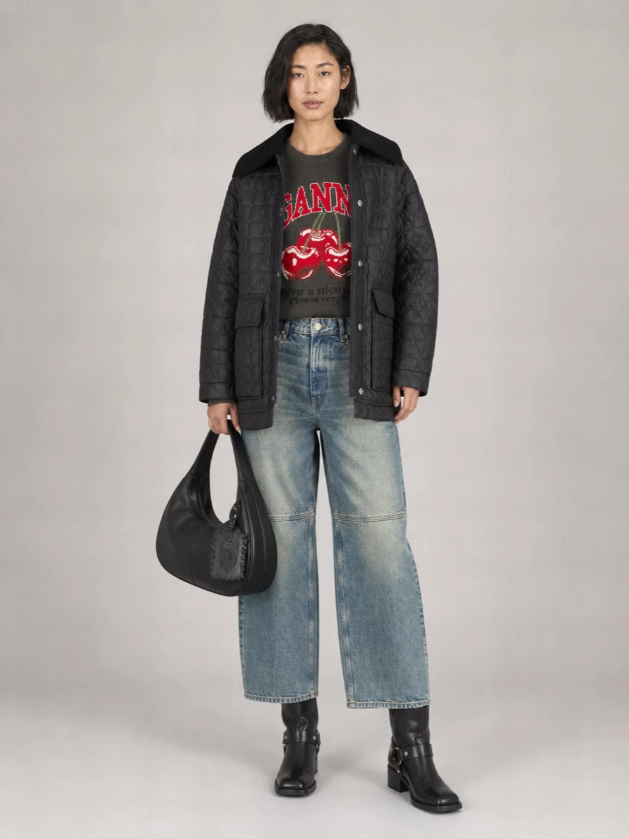 Ganni Quilted Glossy Puffer Jacket