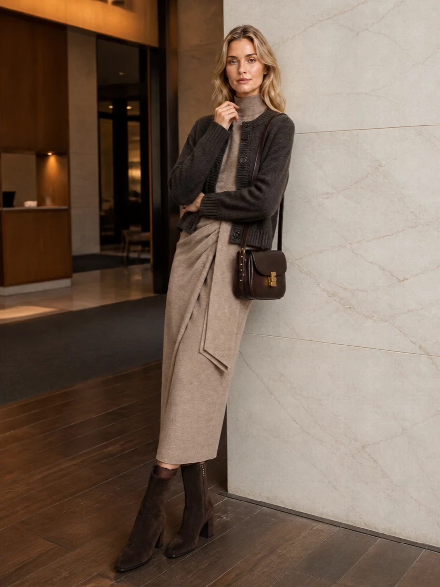 Max mara knit dress soeur cardigan ankle boots