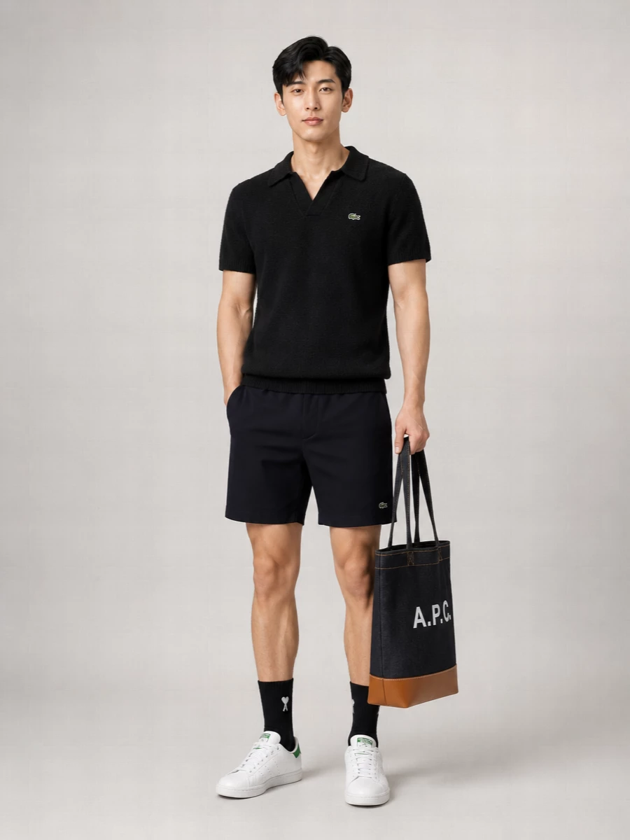 Lacoste Bouclé Knit Short-Sleeve Polo Shirt