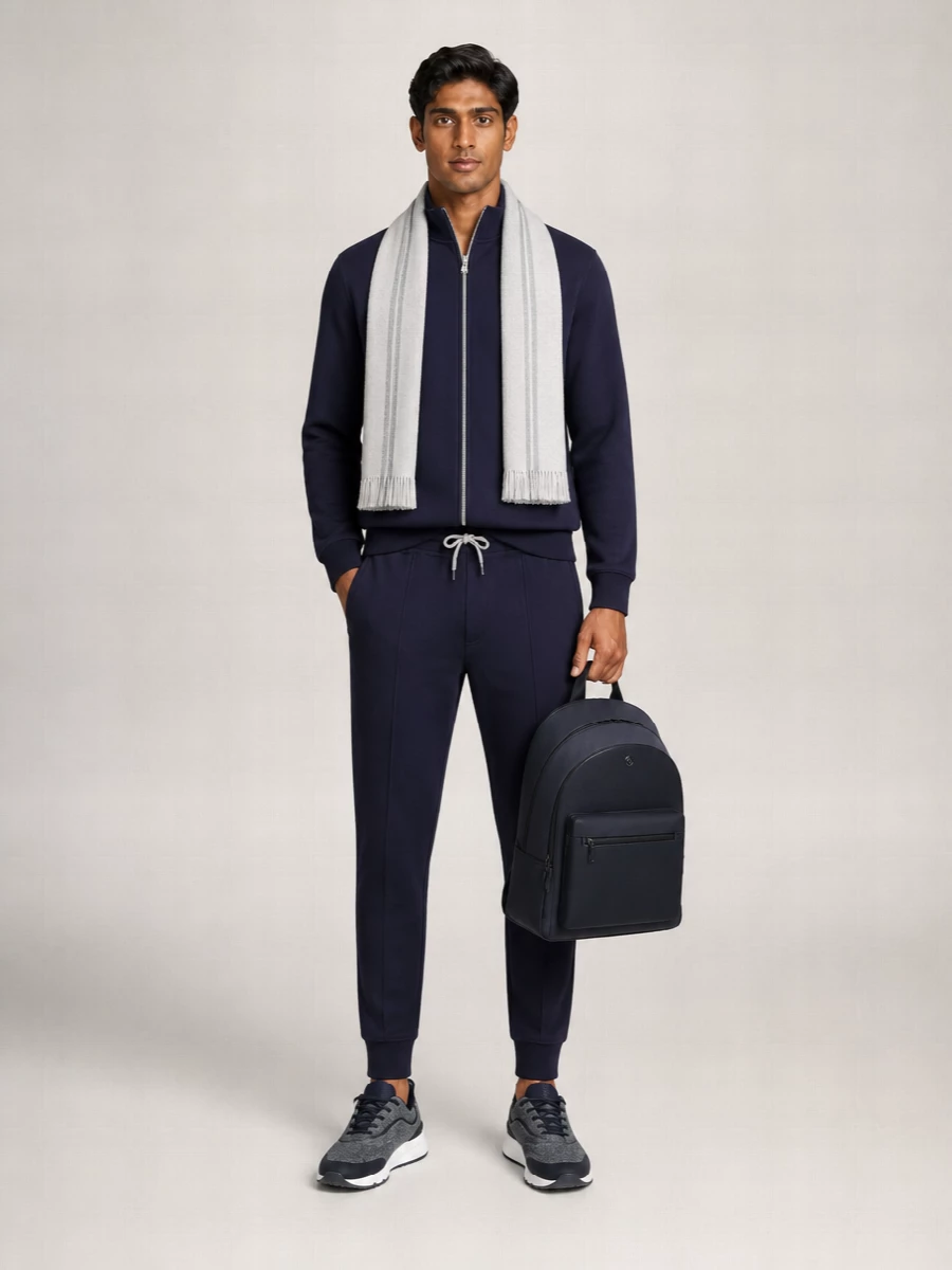 Brunello Cucinelli Cotton Ribbed-Crewneck Zip Sweatshirt