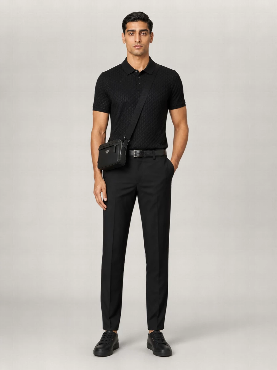 Emporio Armani Logo-Print Short-Sleeve Polo Shirt