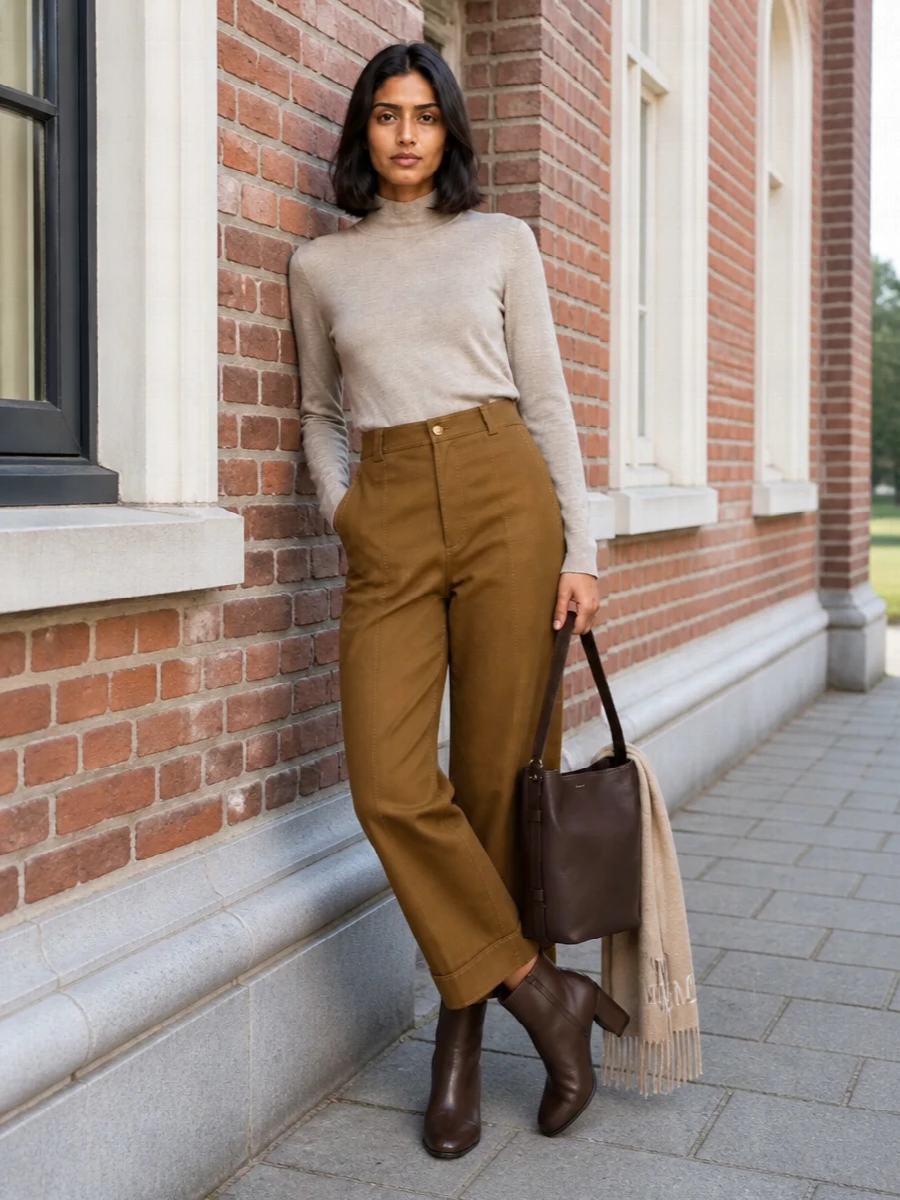 Max mara camel trousers beige knit brown boots