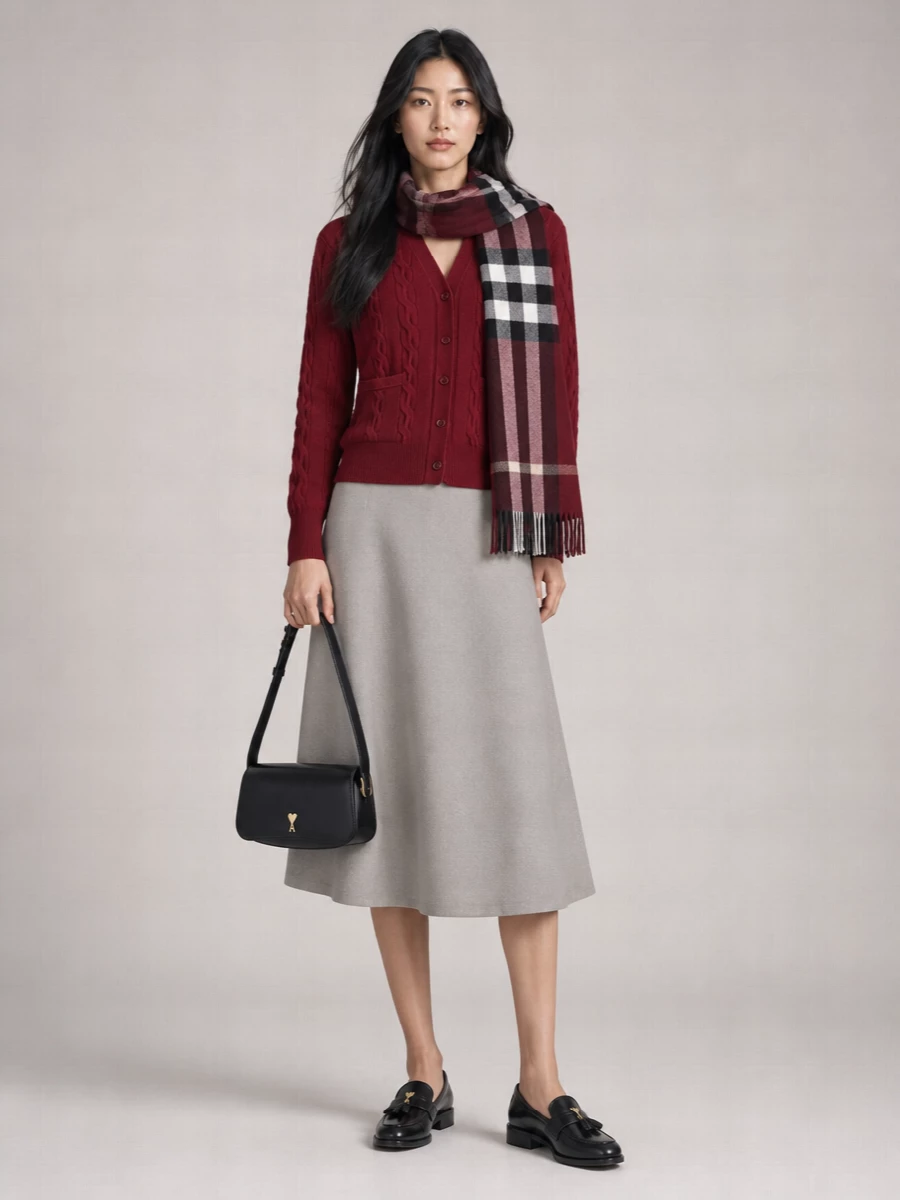 Ami Paris Merino Wool Cardigan