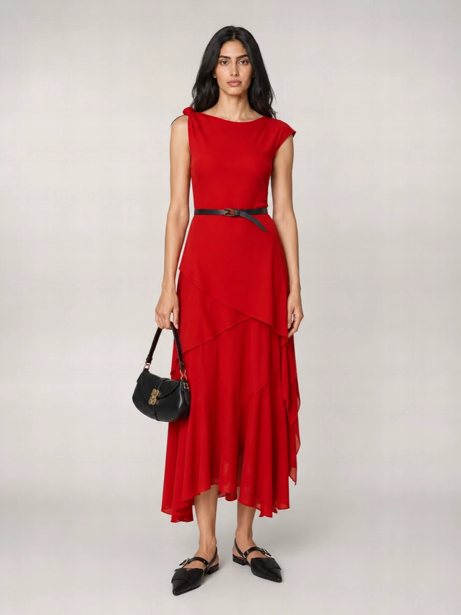 Ganni Draped Midi Dress