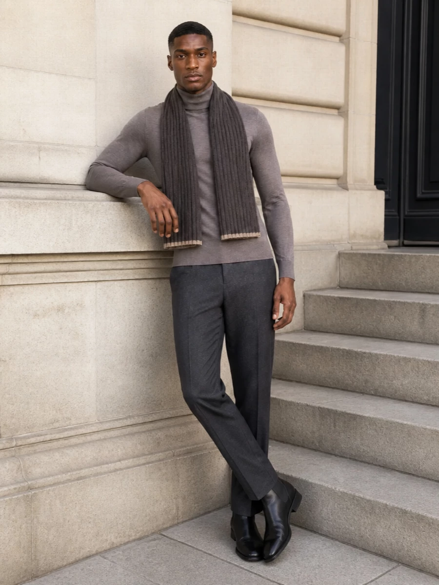 John smedley taupe knit jil sander trouser