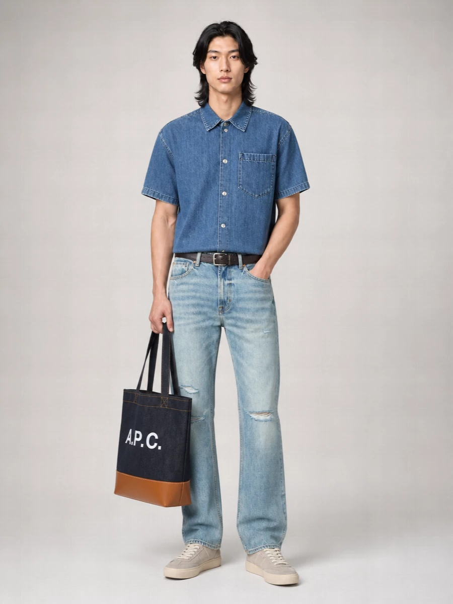7 For All Mankind Denim Straight-Leg Trousers