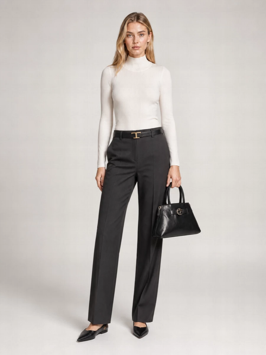 Sportmax Wool Ribbed Turtleneck Jumper