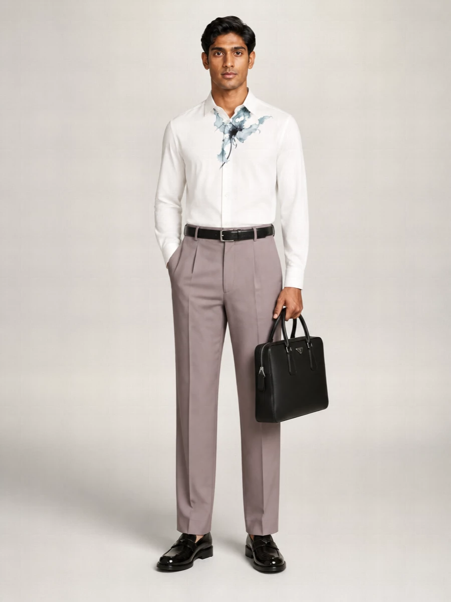 Dries Van Noten Wool Wide-Leg Tailored Trousers