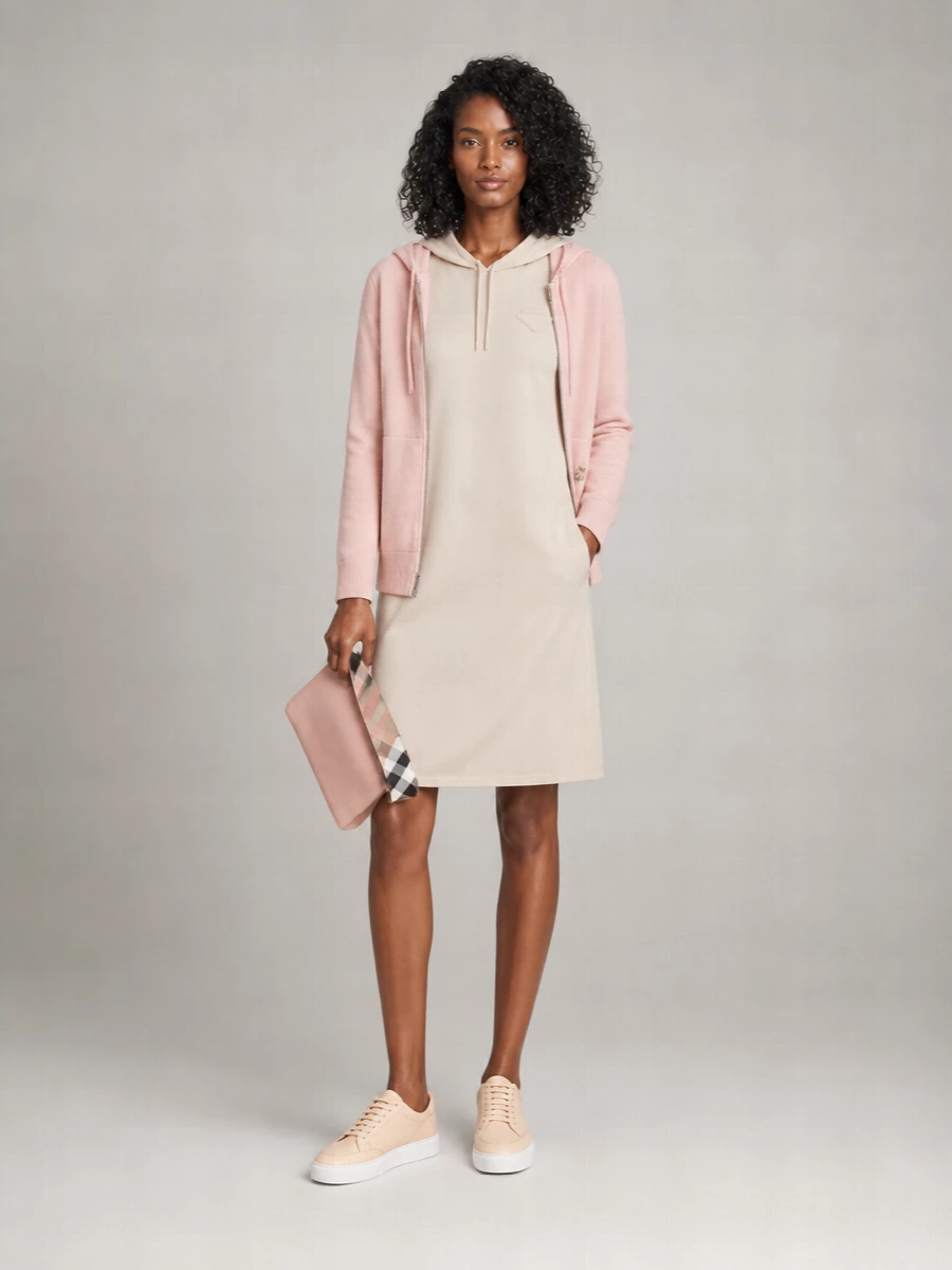 Burberry cashmere hooded zip sweatshirt