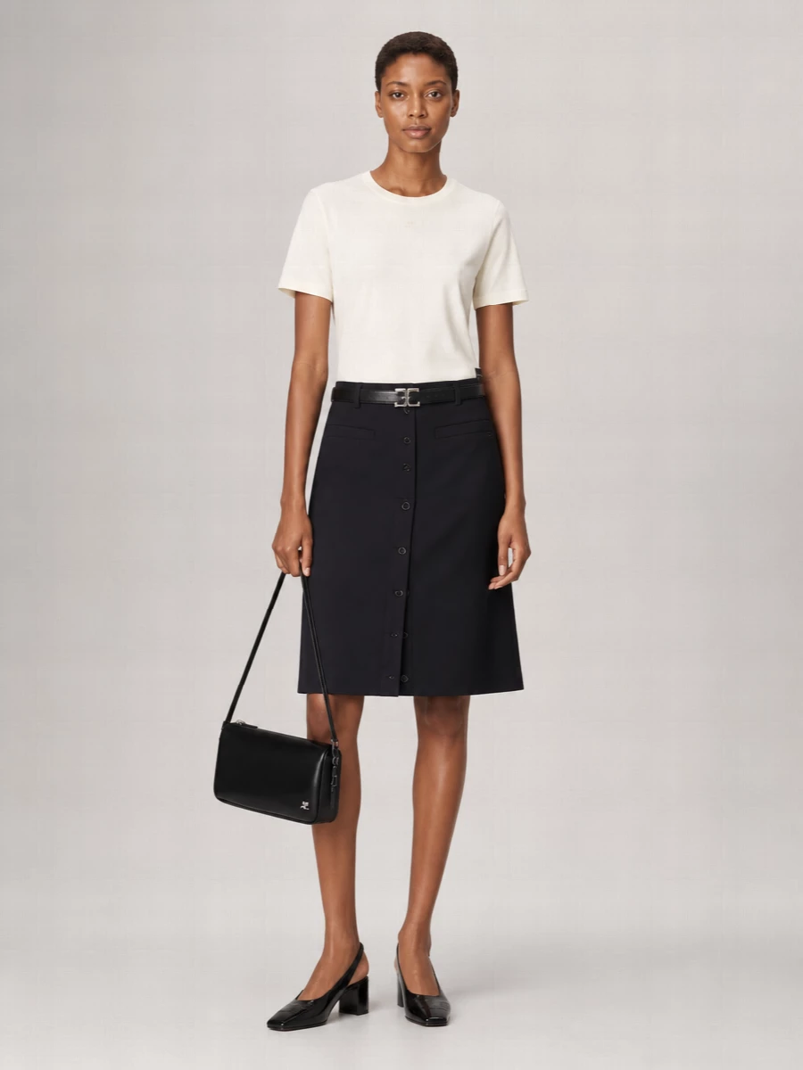 Courrèges Cotton Fitted Appliqué T-Shirt