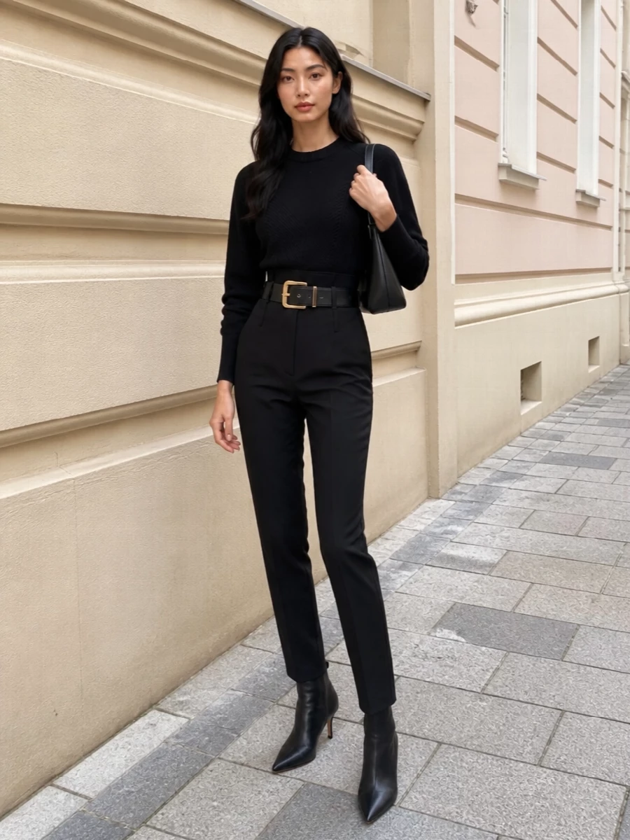 Alexander mcqueen black knit tailored trousers outfit