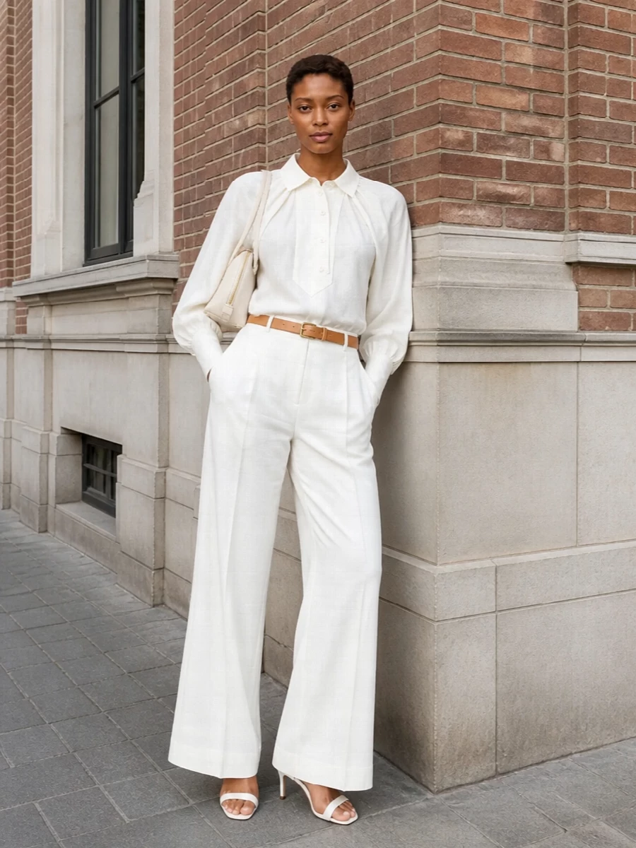 Patou wide leg trousers prada white sandals