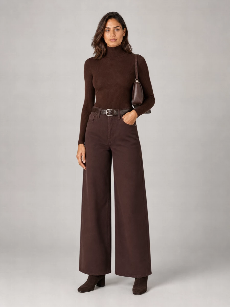 Mother High-Rise Wide-Leg Denim Jeans