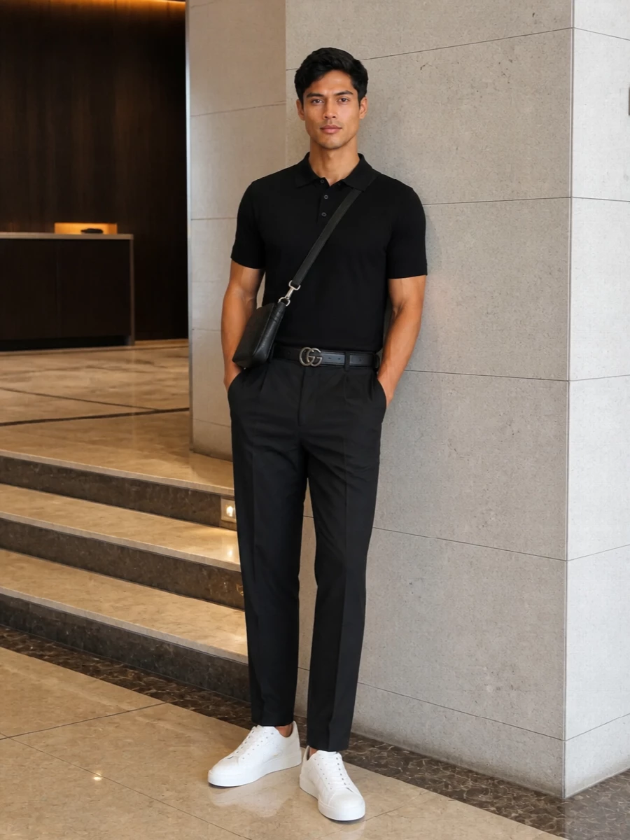 Golden goose polo tailored trousers gucci bag