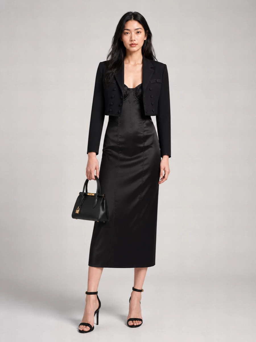 Dolce&Gabbana Silk Blend Cropped Blazer