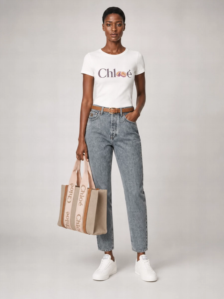 Chloé Cotton Logo-Print Baby-Fit T-Shirt