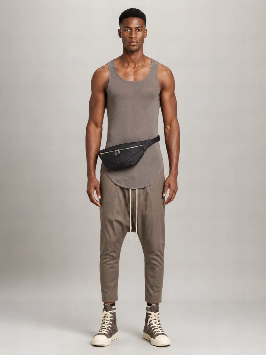 Rick Owens Drkshdw Denim High-Top Sneakers