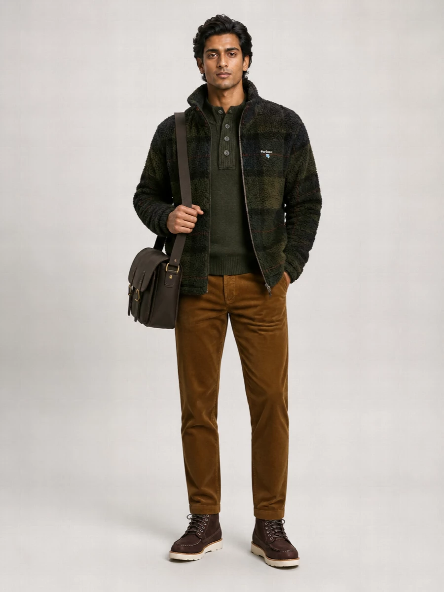 Barbour embroidered polyester fleece jacket