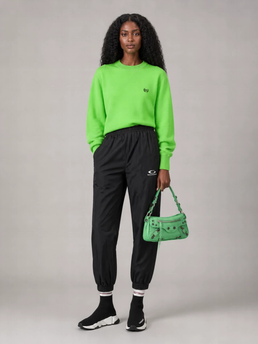 Balenciaga Wool Logo-Print Sweatshirt