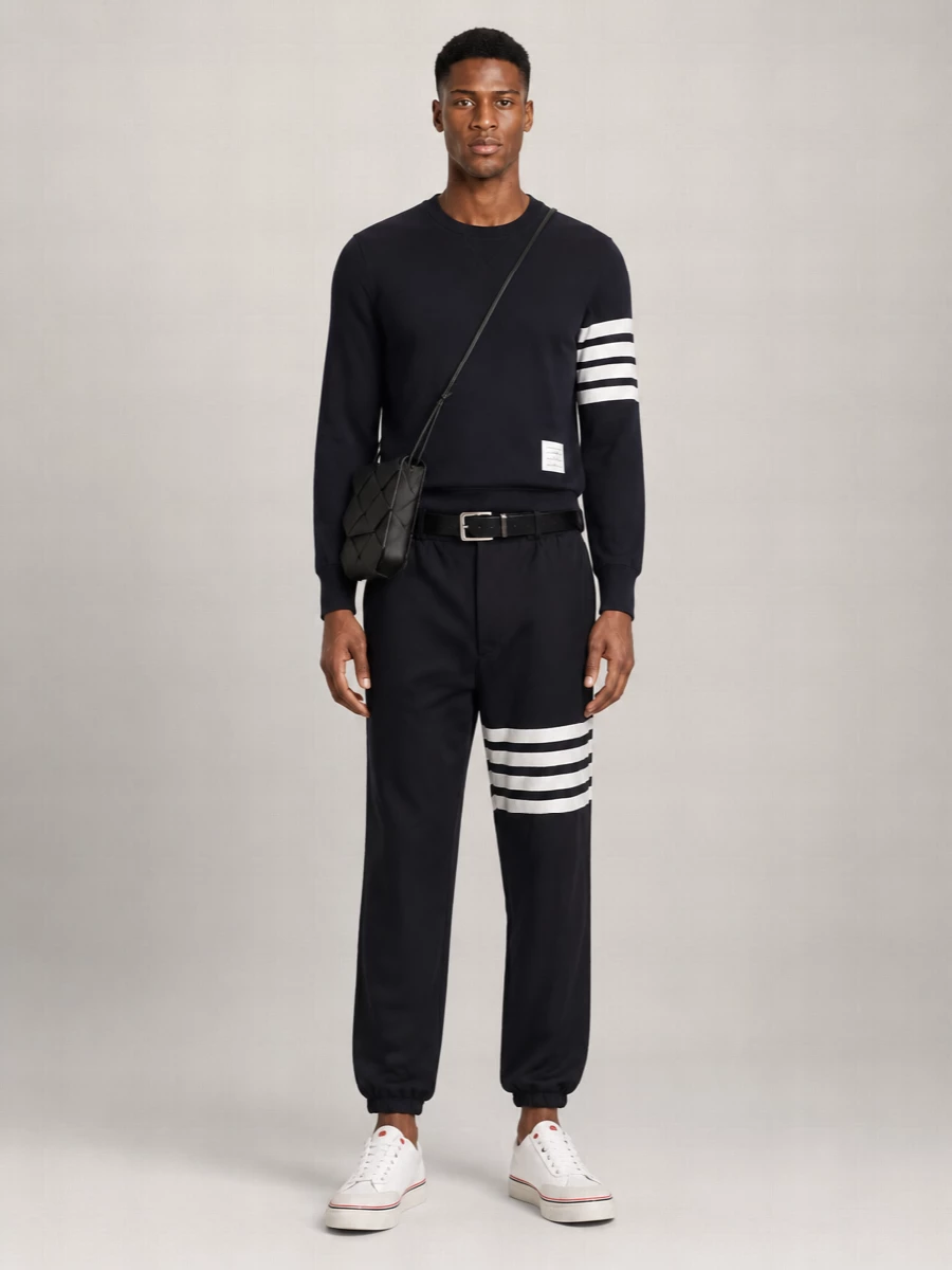 Thom Browne Wool Straight-Leg Track Pants