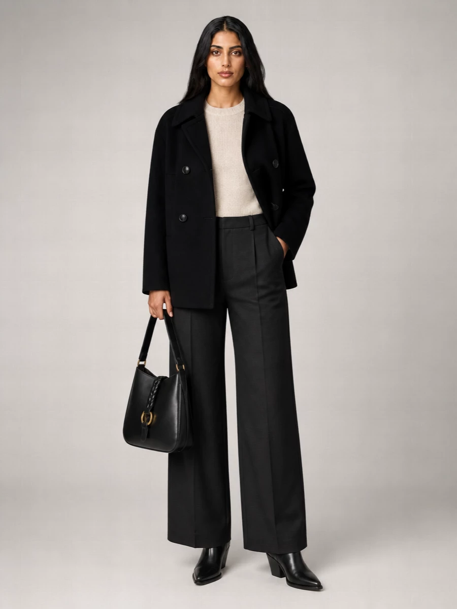 Isabel Marant Wool Blend Double Breasted Medium Length Coat