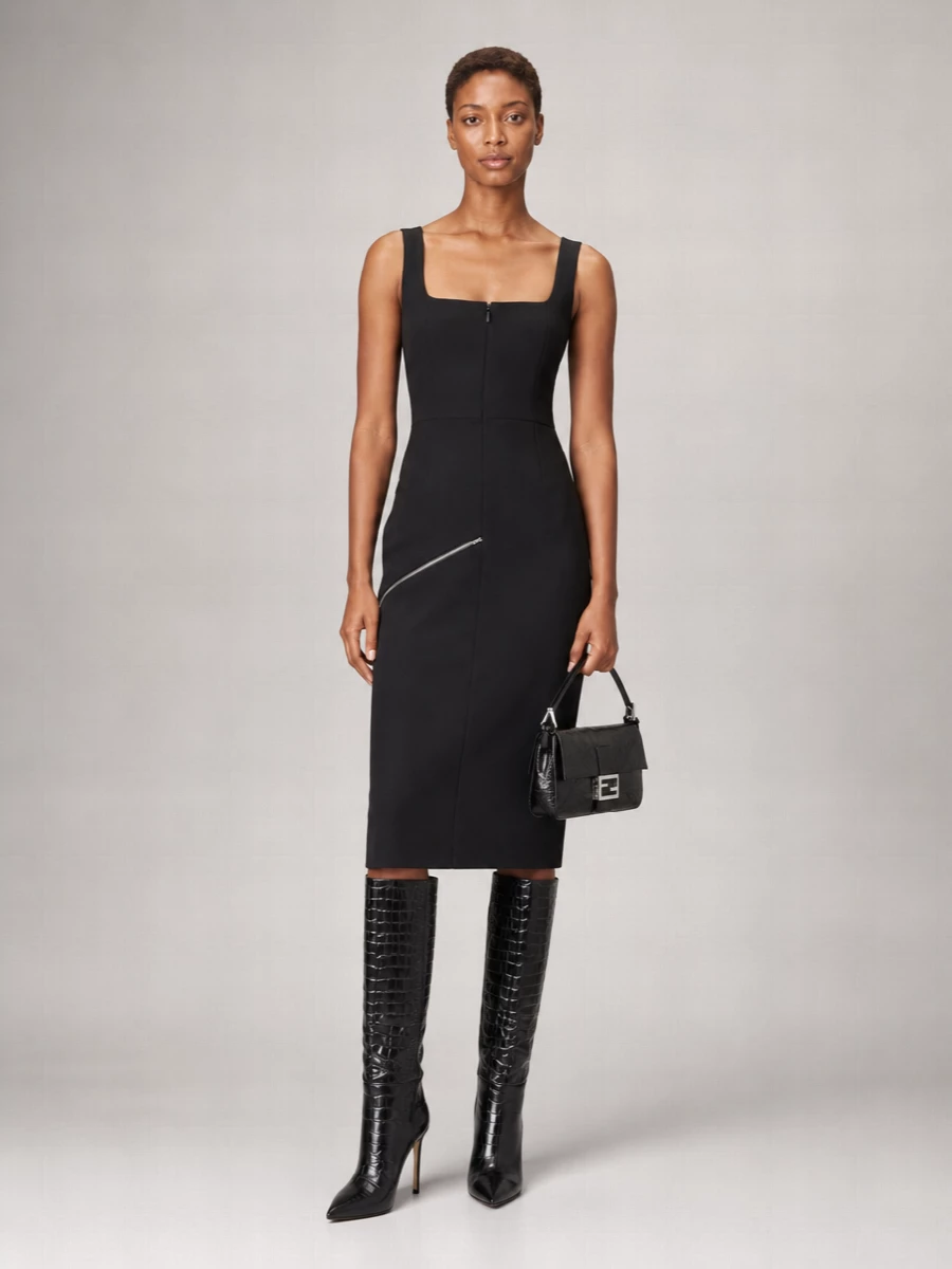 Paris Texas Leather Embossed Knee-High Stiletto Boots