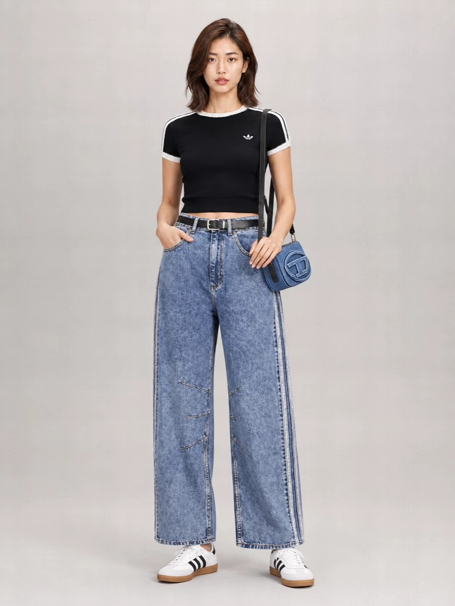 Adidas Straight-Leg Denim Jeans