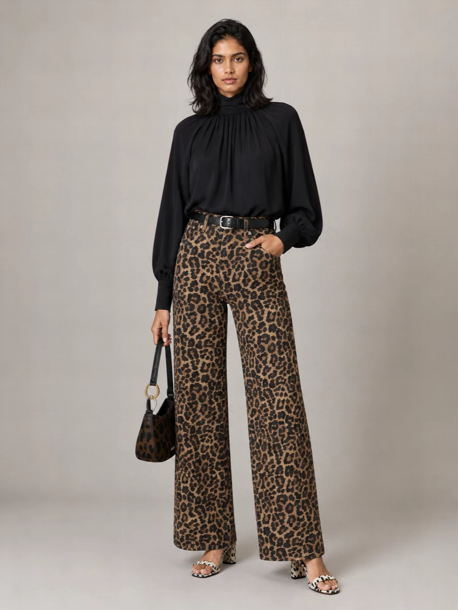 Anine Bing Cotton Wide-Leg Trousers